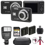 Kodak PIXPRO FZ55 Digital Camera (Black) + Extra Battery + Flash - 64GB Kit