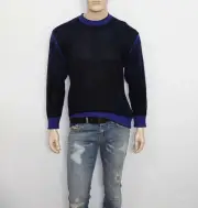 $248 NEW Diesel K-CONF Pullover in Sea Blue Size Small Wool Blend