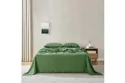 Natural Home Flax Linen Sheet Set Olive (Single,King Single,Double,Queen,King,Super King)