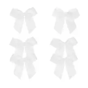 6Pcs Mini Grosgrain Ribbon Bow 2" Self Adhesive Flower Bows White