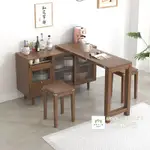 【原風木語】實木日式折疊餐桌餐邊櫃一體儲物簡約小戶型傢用多功能伸縮喫飯桌