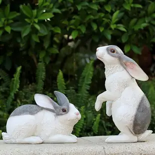 福錦記 戶外仿真花園林小品草坪兔子擺件庭院裝飾品幼兒園雕塑品