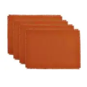 Solino Home 100% Pure Linen 14 x 19 Inch Placemats Set of 4 | Fringe