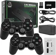 YUYUE Wireless Retro Game Console with 10000 Built-in Games, 9 Classic Emulators, Hidden USB Flash Drive Design, 2.4GHz Controllers, HDMI Output for 4K HD TV (64G, Black)