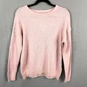 Cotton:On Sweater Womens M Ballet Pink Waffle Knit Casual Cotton Pullover NEW