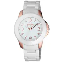在飛比找momo購物網優惠-【Folli Follie】獨具光芒白陶瓷腕錶-玫瑰金(WF