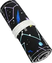 Daseeme Paint Brush Holder Canvas Roll up Pencil Pen Holder Artist Draw Pen Storage Bag 12 Slots Canvas Pouch for School Stationery Students Watercolor Oil Brushes Use