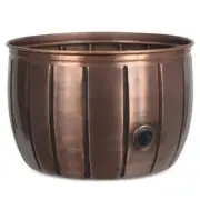 Birdrock Home Hose Reel Decorative Garden Pot Steel Antique Copper W/ Open Top