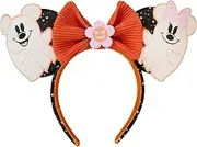 [Loungefly] Disney Mickey & Minnie Floral Ghost Ear Headband Disney Headbands Standard Orange