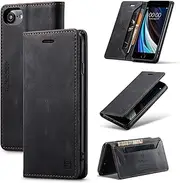 TOHULLE for iPhone 6 iPhone 6S iPhone 7 iPhone 8 iPhone SE 2020 Case, Vintage Wallet Case Card Holder Kickstand Built-in Magnetic Flip Folio Leather Case for iPhone 6/6S/7/8/SE 2020 - Black