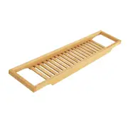 Bathroom Bamboo Bath Caddy Wine Glass Holder Table Tray Over Bathtub Rack Shelf