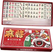 ERINGOGO 1 Set Portable Mini Mahjong Set Travel Friendly Mahjong Kit with Tiles for Home Parties and Family Gatherings Fun Game for Friends and Colleagues