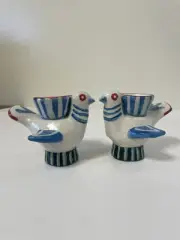 Anthropologie Bird Carrier Egg Cup set of 2 NEW