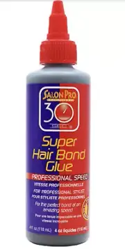 Salon Pro 30 Sec Super Hair Bond Glue 1 OZ/ 30 mL 4 OZ /118ML Professional Speed