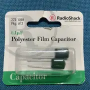 Radio Shack NOS 0.1 uF Polyester Film Capacitors x2 Sub Mini PC Mount # 272-1069