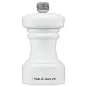 Cole & Mason Hoxton White Gloss Kitchen Pepper Mill Seasoning Grinder 104mm