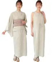 (Pearl Gray Iris) Women's Yukata set, one-piece, 2way ACT from Japan