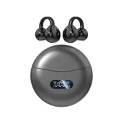 Wireless Bluetooth 5.4 Clip-on Earbuds Lightweight Open Ear Headphones for Glasses Wearers and Workout-Grey