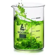 Beaker, 3000Ml - Low Form with Spout - White, 250Ml Graduations - Borosilicate 3