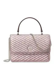 Tory Burch Kira Metallic Quilted Leather Chain Wallet
