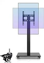TV Floor Stand - Mobile TV Stand with Castors, Heavy Duty TV Cart Stand, Movable TV Bracket Floor Rack, for 32-65 Inch LED Flat Screen, Up to 100kg, Horizontal and Vertical Screen Fixed