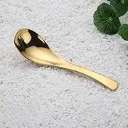 Rainbow Stainless Steel Chinese Spoon Round Earl Scoop South Scoop Thick Cooking Spoon 5 Colors Utensils for Feasting or Serving Wine (Color : Gold)