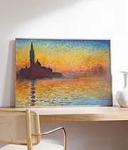Claude Monet San Giorgio Maggiore At Dusk Print Abstract Landscape Poster Modern Impressionism Decor Gallery Wall Art Art Lovers Gift
