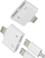 Lightning Headphone Adapter for iPhone14 13 Pro Max(2 Pack)AUX Audio Jack Splitter Charger Cable for Apple MFI Certified Earphone Adaptor Charging Converter for iPad Music Lighting Headset Accessories