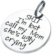 Funny Pet Tag, Funny Dog Tag, Stainless Steel Dog Cat Collar Tags, Shit I'm Lost