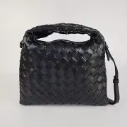 Bottega Veneta Hop Mini Black Leather Crossbody Bag New