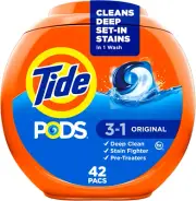 Tide PODS Liquid Laundry Detergent Soap Pacs, Original Scent, HE Compatible