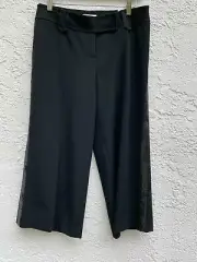 NWT LOFT Ann Taylor Marisa Fit Cropped Side Sequin Capri Pants Black SZ 4