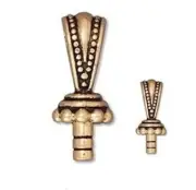 2 TierraCast Antiqued Gold Plated Pewter 17.5x7mm Bead Cappers with Bail