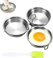 Stainless Steel Egg Poacher,Egg Cooker,Microwave Egg Poacher,Egg Boiler Steamer,Poached Egg Cooker Cup,Egg Steamer with Rack,Poached Egg Maker Made of Food-Grade Stainless Steel