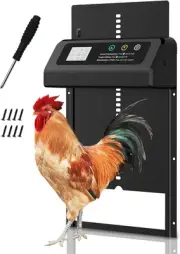 Automatic Chicken Coop Door, Aluminum Automatic Chicken Door with Anti-Pinch ...