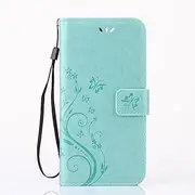 ScandiCasis Leather Case for iPhone 7/8/SE 2020/SE 2022, Elegant Flip Phone Case with [3*Card Slots] [Wallet] [[Kickstand] [Wrist Strap], Magnetic Closure Shockproof Cover, Mint Green