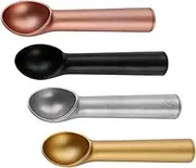 LABRIMP Aluminium Ice Cream Scoop Set 4pcs Melon Scoops Dessert Spoons Easy to Clean Home Commercial