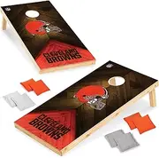 Wild Sports NFL Football 2' x 4' Regulation Size Solid Wood Cornhole Set with Direct Print HD Team Graphics Great Any Football Fan! Bean Bag Toss Family Outdoor Game
