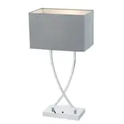 Telbix Lighting Jasmine Table Lamp - Chrome / Grey