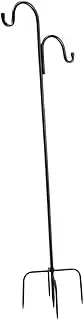GANAZONO Double Hook Shepherd Hook for Garden Outdoor Ground Inserting for Hanging Flower Pots Lanterns Bird Feeders Rustic Style Height Design