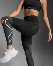 Light Speed React Hi-Rise Compression Tights, 2XU, XXL, Black/India Ink, Female