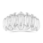 Sterling Silver Ribbed Polished Fancy Ring