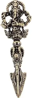 ULTECHNOVO Vajra Pestle Pendant Vintage Tibetan Dharma Ornament Meditation Collectible Unique for Buddhism Feng Shui Antique Style Ritual Item