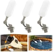 Xinghonyac 3 Pcs Float Valve Set, 1/2-Inch Water Supply Pipe Float Valve with Adjusting Arm Float Ball Valve for Swimming Pool, Aquarium, Automatic Waterer Bowl Tank Trough (Gray)