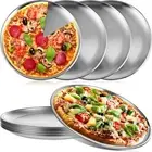 8 Pack 10 Inch Round Aluminum Pizza Pan Set Pie Cake Plate for Oven Baking