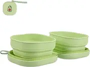 BAZEITFLOW Pet Folding Bowl Dog Bowl Pet Water Dish Silicone Plate for Dog Green Food Grade Silicone