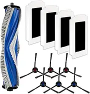 (11 Pack) Replacement Parts Compatible with ECOVACS DEEBOT T30S/ T30S Combo/ T30 Pro Omni/ T30 Omni/Yeedi M12 Pro+ Robot Vacuum, Accessories Kit, 1 Roller Brush, 4 HEPA Filters, 6 Side Brushes