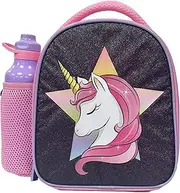 Unicorn Stars Lunch Bag Bottle Combo, Polyester, Pink