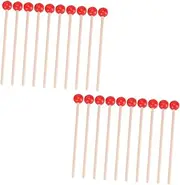 WESIEVYA 20pcs Wooden Percussion Mallets Safe Durable Drum Sticks for for Developing Hobbies Senses Hearing Coordination