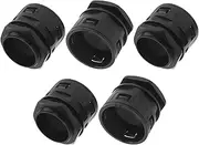 X AUTOHAUX M50x1.5 Cable Glands 54.5mm / 2.15" Bellows Waterproof Joint Straight-Through PA6 Nylon Black 5 Pcs